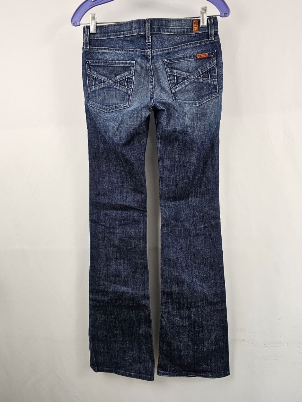 Vtg Y2k 7 For All Mankind Low Rise Boot Cut Jeans, Sz 25